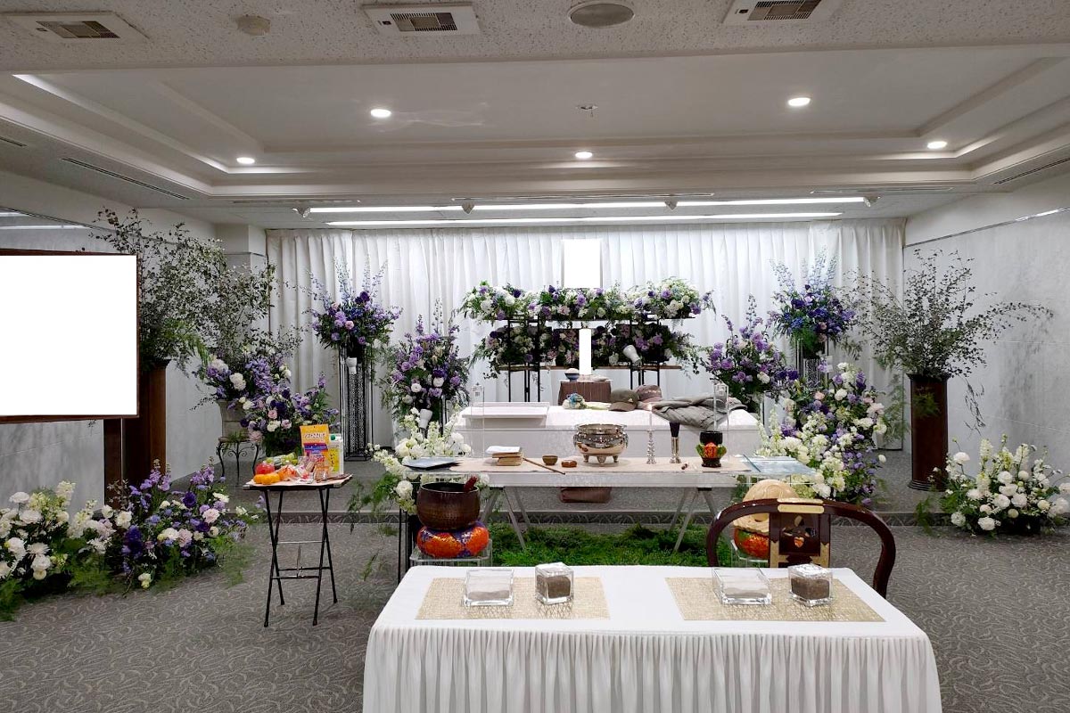戸田葬祭場での葬儀風景