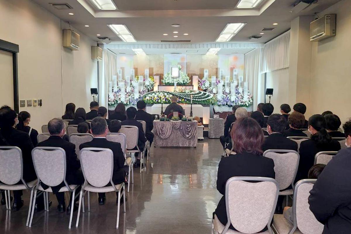 戸田葬祭場での葬儀風景