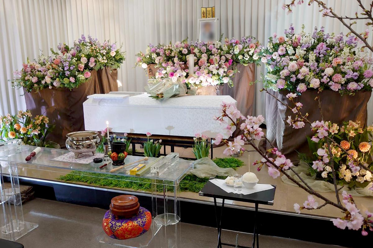 戸田葬祭場での葬儀風景